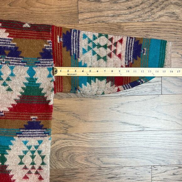 Needle & Yarn Aztec Southwestern Tribal Knit Sweater Colorful Pattern Pullover - Picture 8 of 8